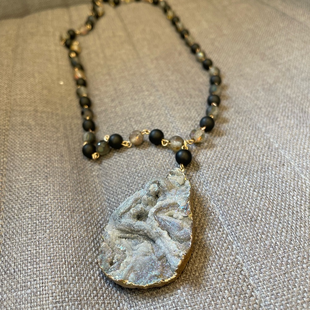 Grey Stone Beaded Necklace!!!!